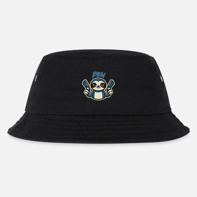 Cute Sloth Pew - Kids’ Bucket Hat - black