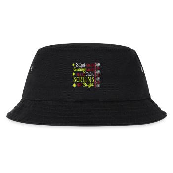 Silent Night Gaming Night All Calm Screens Bright - Kids’ Bucket Hat - black - Front
