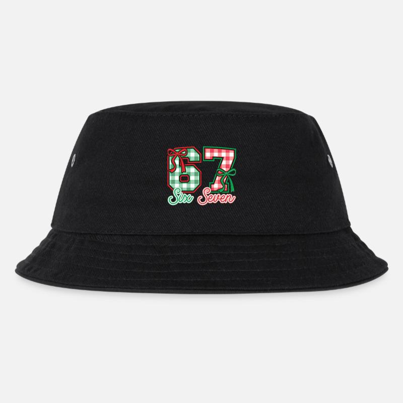 Festliche 67 Gingham-Bögen - Kinder Bucket Hat - Schwarz