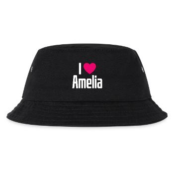 I Love Amelia Pinkes Herz Ich liebe Amelia - Kinder Bucket Hat - Schwarz - Vorne