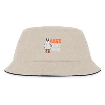 Rage Bait Mode Möwe Vogel Böse Lustig Provokation - Kinder Bucket Hat - Natur/Navy - Vorne
