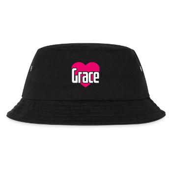 I Love Grace Pink Heart I Love Grace - Kids’ Bucket Hat - black - Front