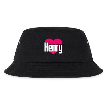 I Love Henry Pinkes Herz Ich liebe Henry - Kinder Bucket Hat - Schwarz - Vorne