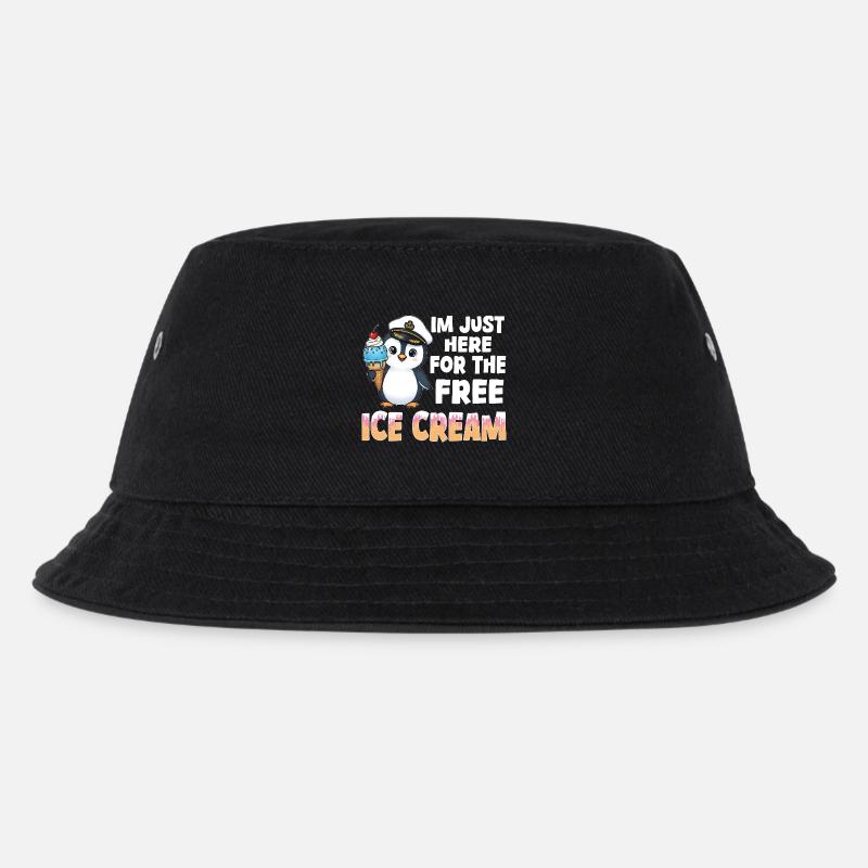 Pinguin-Kapitän Tee - Kinder Bucket Hat - Schwarz