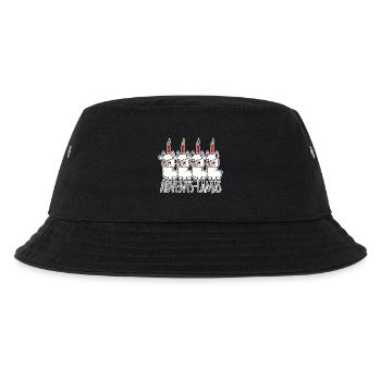 Die 4 niedliche Advents Lamas - eine Kerze brennt! - Kinder Bucket Hat - Schwarz - Vorne