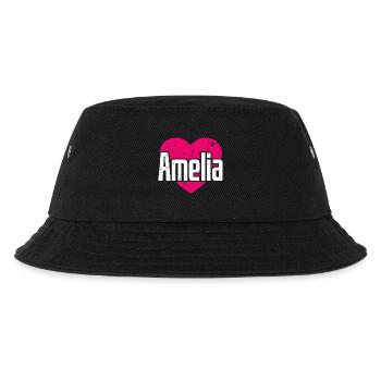 I Love Amelia Pinkes Herz Ich liebe Amelia - Kinder Bucket Hat - Schwarz - Vorne