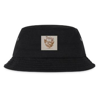 Abstrakter Handschlag Friedens Wellen Jesus - Kinder Bucket Hat - Schwarz - Vorne