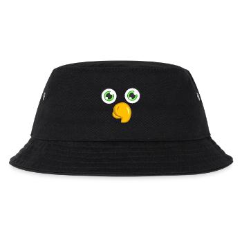 Cute Parrot Face Minimal Funny Bird DIY Costume - Kids’ Bucket Hat - black - Front