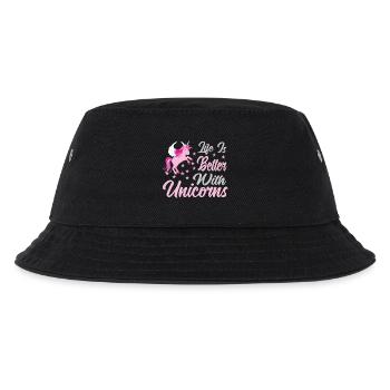 Life is better with unicorns - Kinder Bucket Hat - Schwarz - Vorne