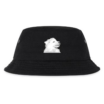 Weißer Welpe - Kinder Bucket Hat - Schwarz - Vorne