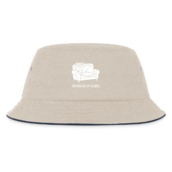 Antisocial by Choice Cat Gift - Kids’ Bucket Hat - ecru/navy - Front