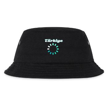 Turkey Charging Circle Turquoise - Kids’ Bucket Hat - black - Front