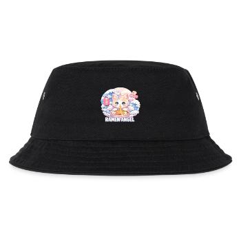 Japan Katze Ramen Nudel Retro Welle Motiv - Kinder Bucket Hat - Schwarz - Vorne