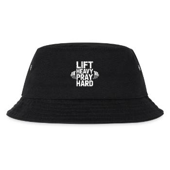 Lift Heavy Pray Hard Fitness Motif - Kids’ Bucket Hat - black - Front