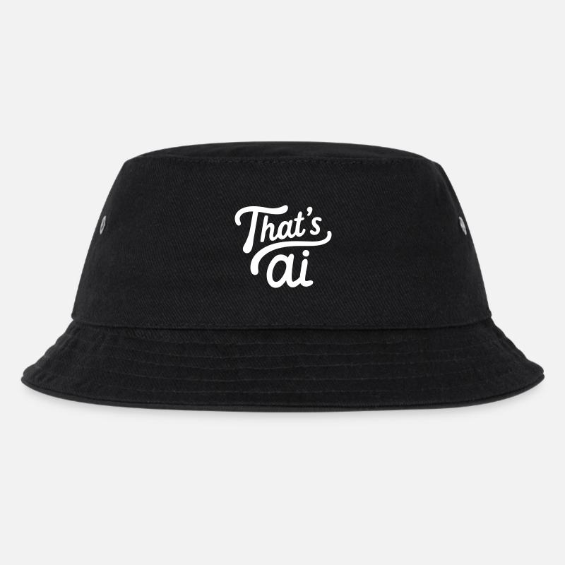 “That’s AI” Handwritten Typography White - Kinder Bucket Hat - Schwarz
