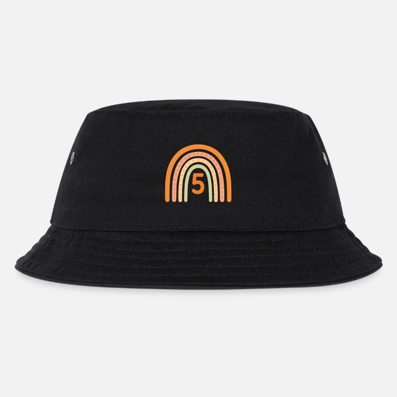 5. Geburtstag Regenbogen - Kinder Bucket Hat - Schwarz