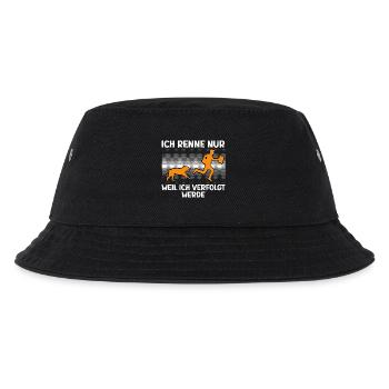 Briefträger RENNE NUR WEIL ICH VERFOLGT WERDE - Kinder Bucket Hat - Schwarz - Vorne