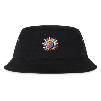  Bowling Ball Strike Mit Bunter Explosion Und Pins - Kinder Bucket Hat - Schwarz - Vorne