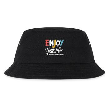 Enjoy Your Life Shirt – Gratitude Saying - Kids’ Bucket Hat - black - Front