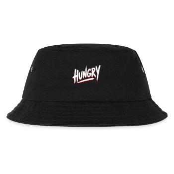 Hungry Brush Schrift – Streetwear Stil - Kinder Bucket Hat - Schwarz - Vorne