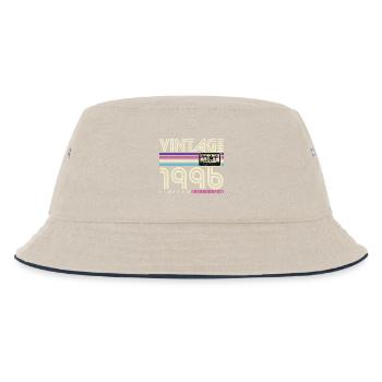 Jahrgang 1996 geboren Retro Geburtstag Geschenk - Kinder Bucket Hat - Natur/Navy - Vorne