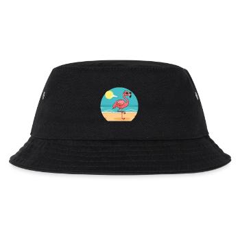 Flamingo beim Sonnenbad Nr.2 - Kinder Bucket Hat - Schwarz - Vorne