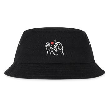 Hund High Five Shirt Lustig Hundeliebe - Kinder Bucket Hat - Schwarz - Vorne