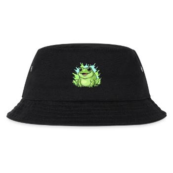 Frösch mit Farbspritzer Hintergrund - Kinder Bucket Hat - Schwarz - Vorne