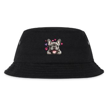 French Bulldog Love Hearts Sweetheart - Kids’ Bucket Hat - black - Front