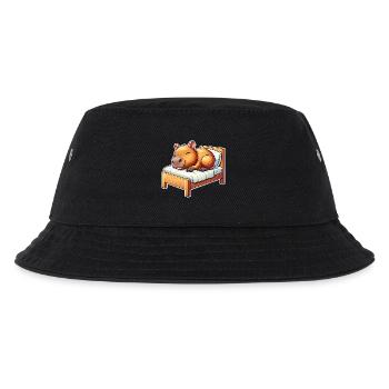 Capybara Schlafen - Kinder Bucket Hat - Schwarz - Vorne