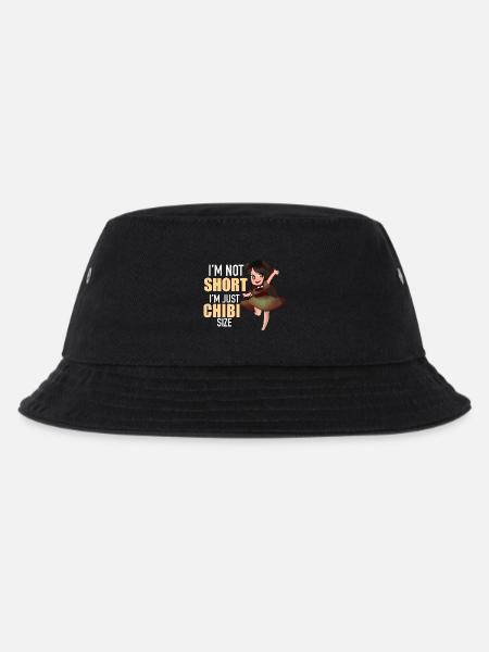 Ich bin nicht klein, ich bin Chibi-Größe, lustiges Anime-Süßes Geschenk - Kinder Bucket Hat - Schwarz