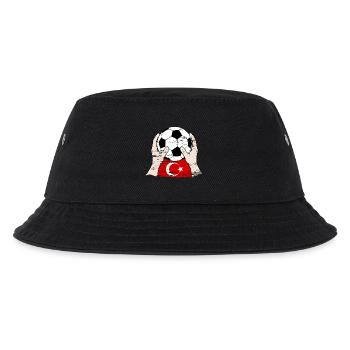 Türkischer Fußball Türkei used - Kinder Bucket Hat - Schwarz - Vorne