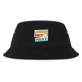 Lehrerin mit Herz!  - Kinder Bucket Hat - Schwarz - Vorne