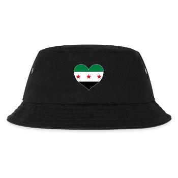 Syria Heart with Syrian Flag for Freedom - Kids’ Bucket Hat - black - Front
