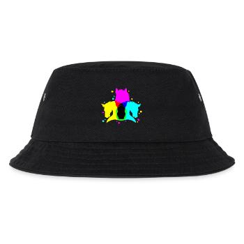 Graphically bright horse motif - Kids’ Bucket Hat - black - Front