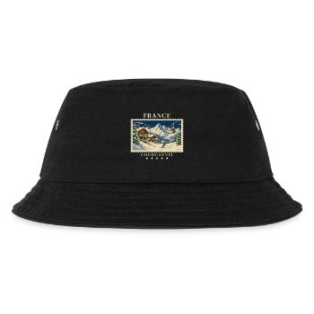 Frankreich Courchevel Vintage Reisemarke - Kinder Bucket Hat - Schwarz - Vorne