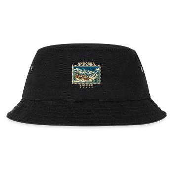 Andorra Soldeu Vintage Reisemarke - Kinder Bucket Hat - Schwarz - Vorne