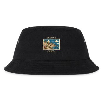 Schweden Visby Vintage Reisemarke - Kinder Bucket Hat - Schwarz - Vorne