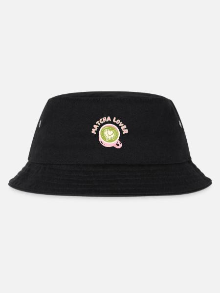 Matcha Liebhaber Tasse Herz Latte - Kinder Bucket Hat - Schwarz
