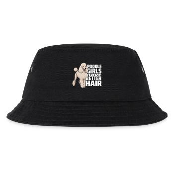 Pudelmädchen haben bessere Haare, Pudelhund - Kinder Bucket Hat - Schwarz - Vorne