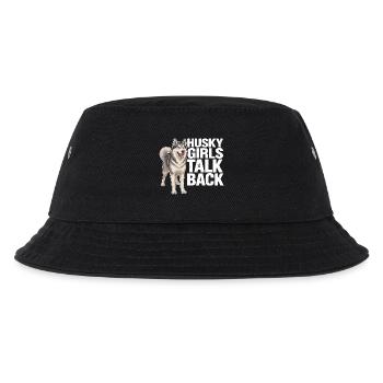 Husky-Mädchen widersprechen lustiger sibirischer Husky-Hund - Kinder Bucket Hat - Schwarz - Vorne