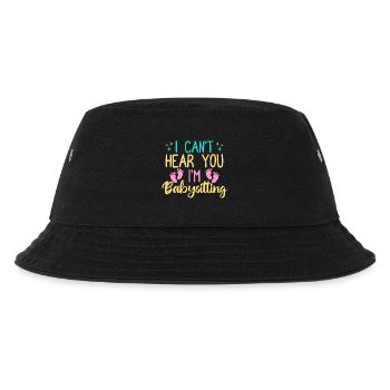 Tagesmutter Can´t Hear You I´m Nanny - Kinder Bucket Hat - Schwarz - Vorne