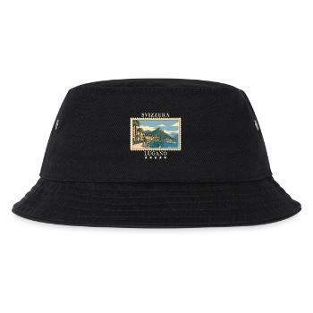 Schweiz Lugano Vintage Reisemarke - Kinder Bucket Hat - Schwarz - Vorne