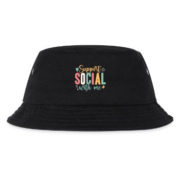 Social Worker Quote Support With Me Social Work - Kids’ Bucket Hat - black - Front