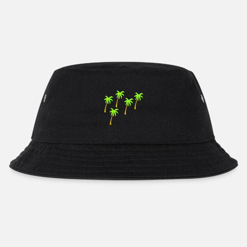 5 Palmen 2farbig - Kinder Bucket Hat - Schwarz