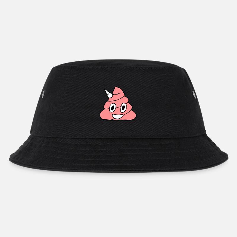 Einhorn Kackhaufen - Kinder Bucket Hat - Schwarz