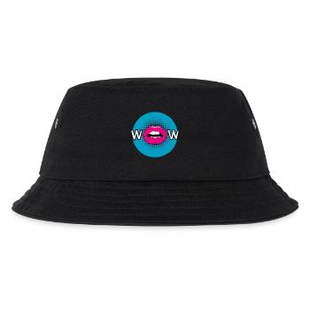 Pop Art / Comic: WOW - Mund, Lippen, Kussmund - Kinder Bucket Hat - Schwarz - Vorne