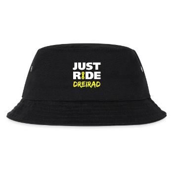 Just ride Dreirad Geschenk - Kinder Bucket Hat - Schwarz - Vorne