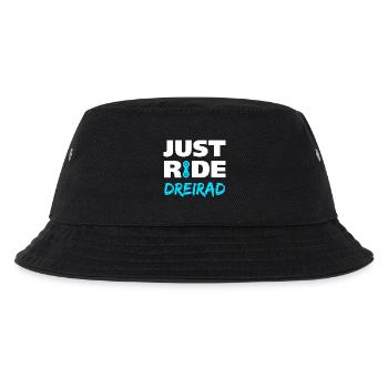 Just ride Dreirad Geschenk - Kinder Bucket Hat - Schwarz - Vorne