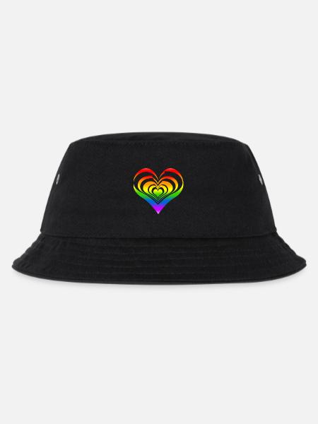 Herzliebhaber Regenbogen - Kinder Bucket Hat - Schwarz